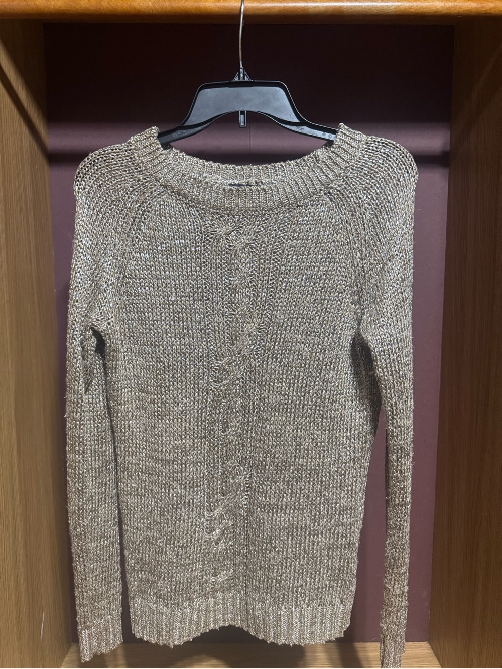 Brooks Brothers Linen Blend Metallic Cable Knit Sweater Size Small